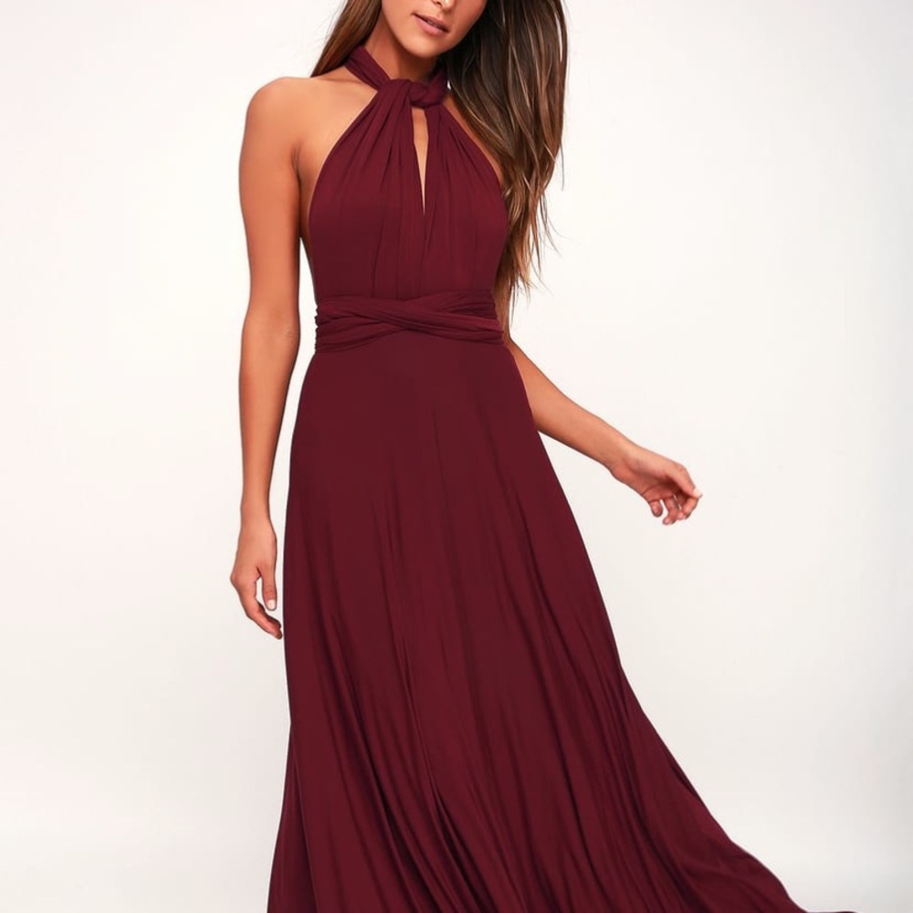 Lulus Tricks of the Trade dress Burgundy